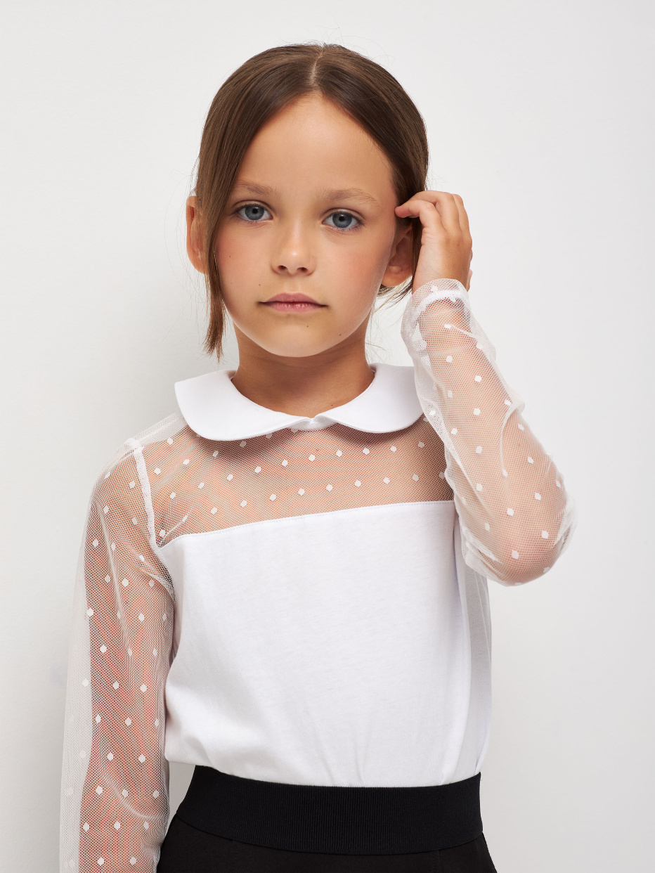 Нарядная трикотажная блузка для девочек, фото - 4