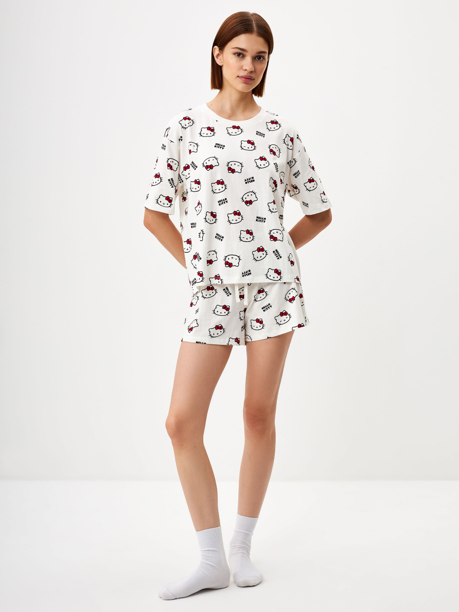 Трикотажная пижама с принтом Hello Kitty, фото - 1