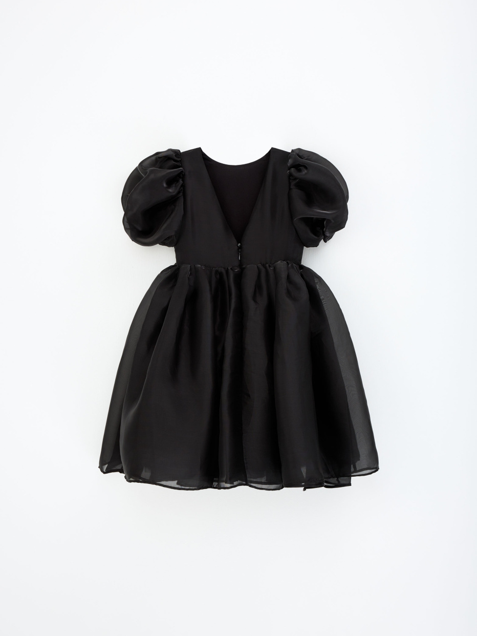 Нарядное черное платье из органзы для девочек, фото - 7