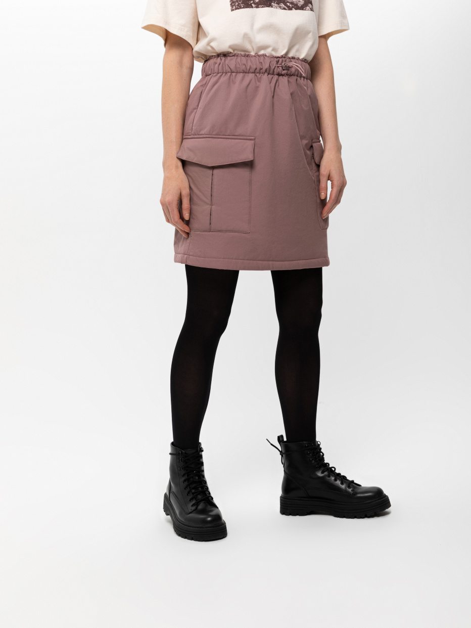 Утепленная юбка с накладными карманами, фото - 4
