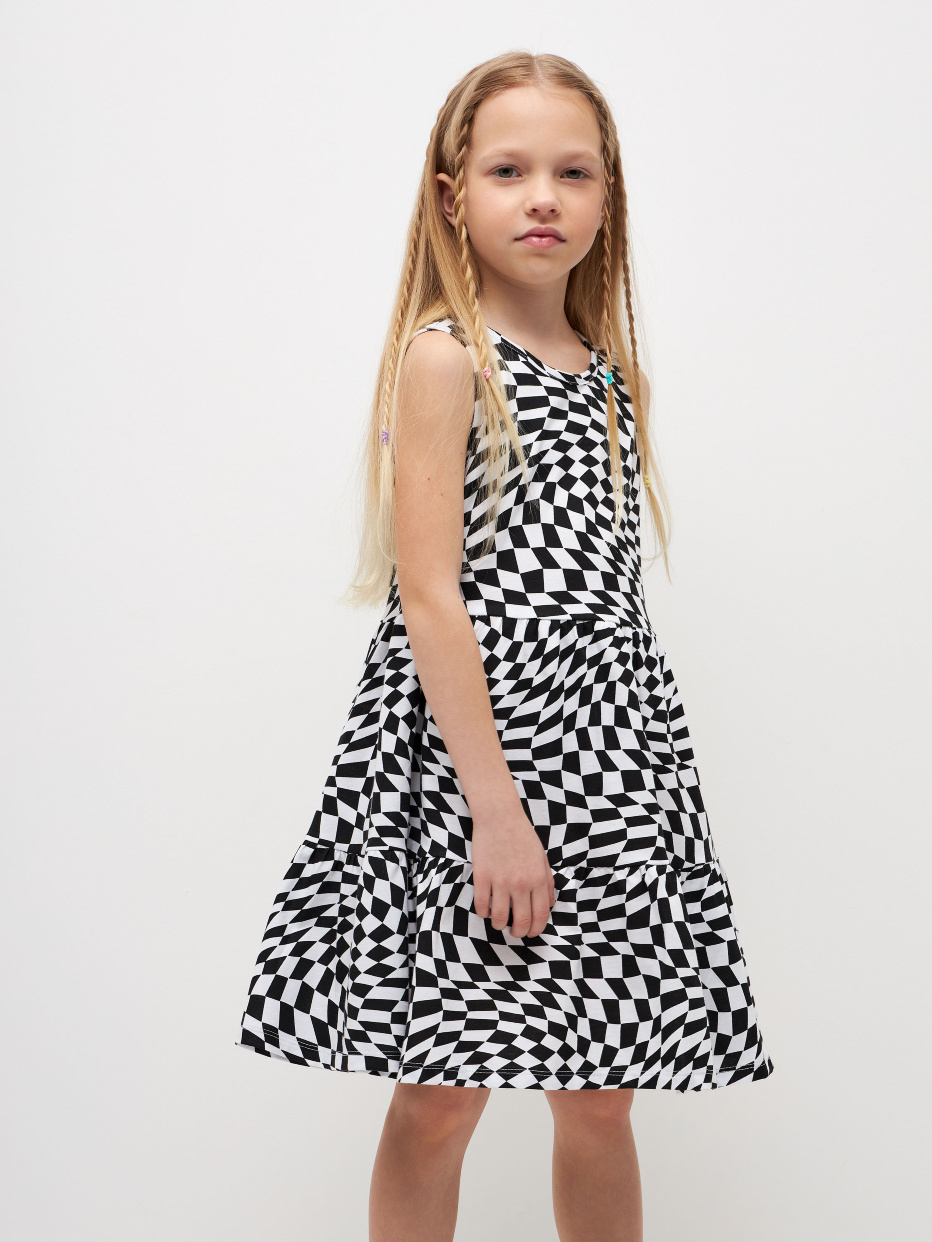 Трикотажное платье с принтом для девочек, фото - 6