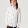Хлопковая блузка с принтом для девочек, цвет белый принт графика