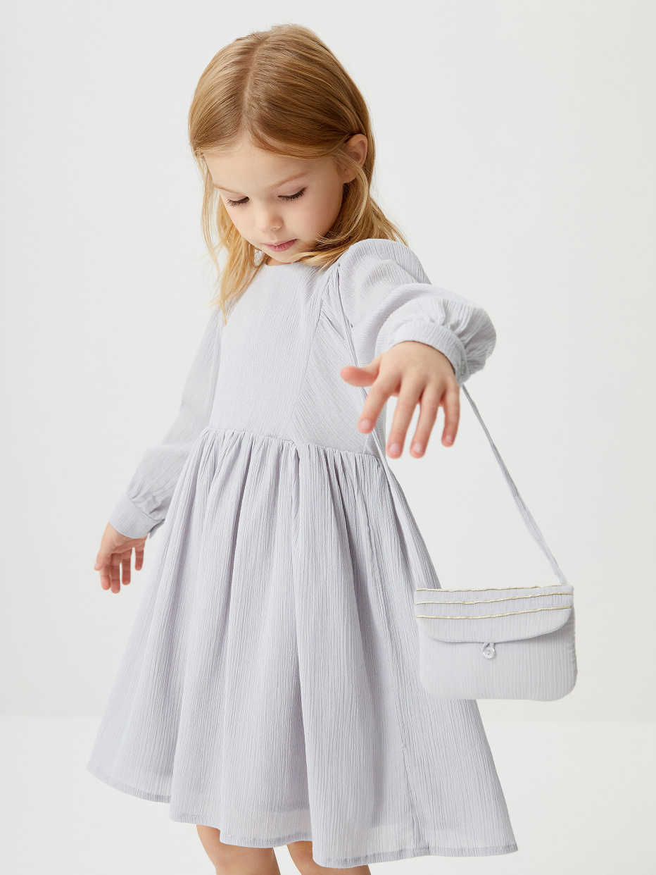 Хлопковое платье с сумкой для девочек, фото - 5