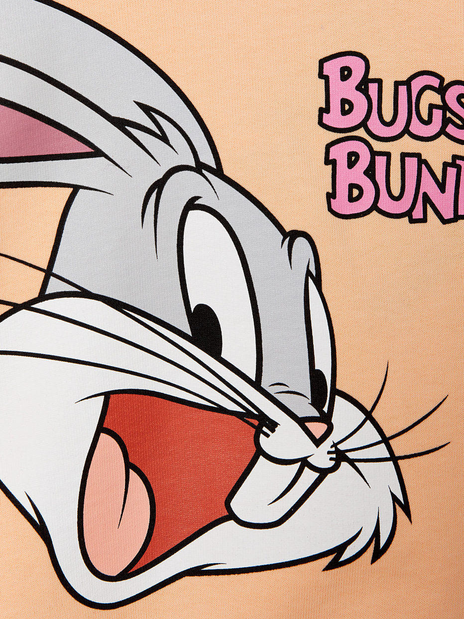 Трикотажный свитшот с принтом Bugs Bunny для девочек, фото - 5