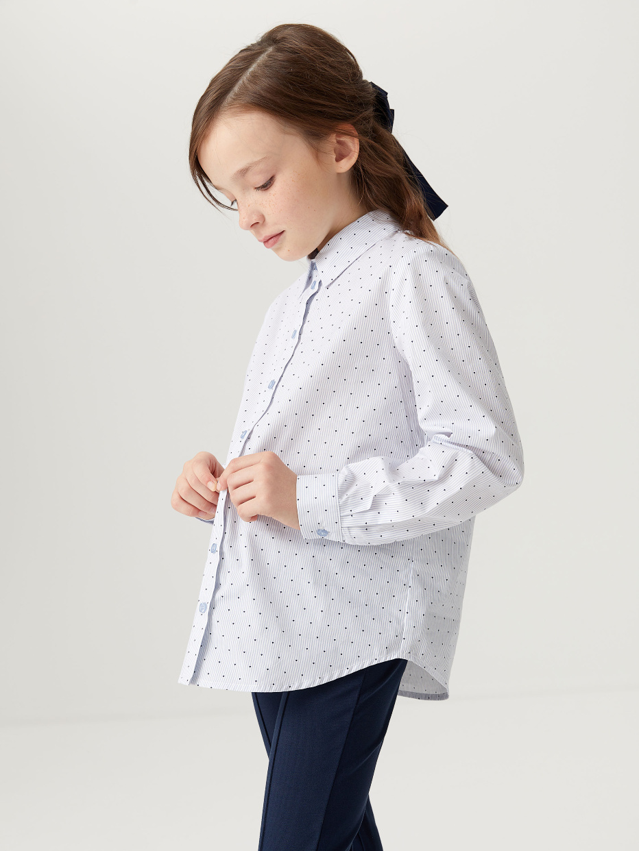 Хлопковая блузка с принтом для девочек, фото - 6