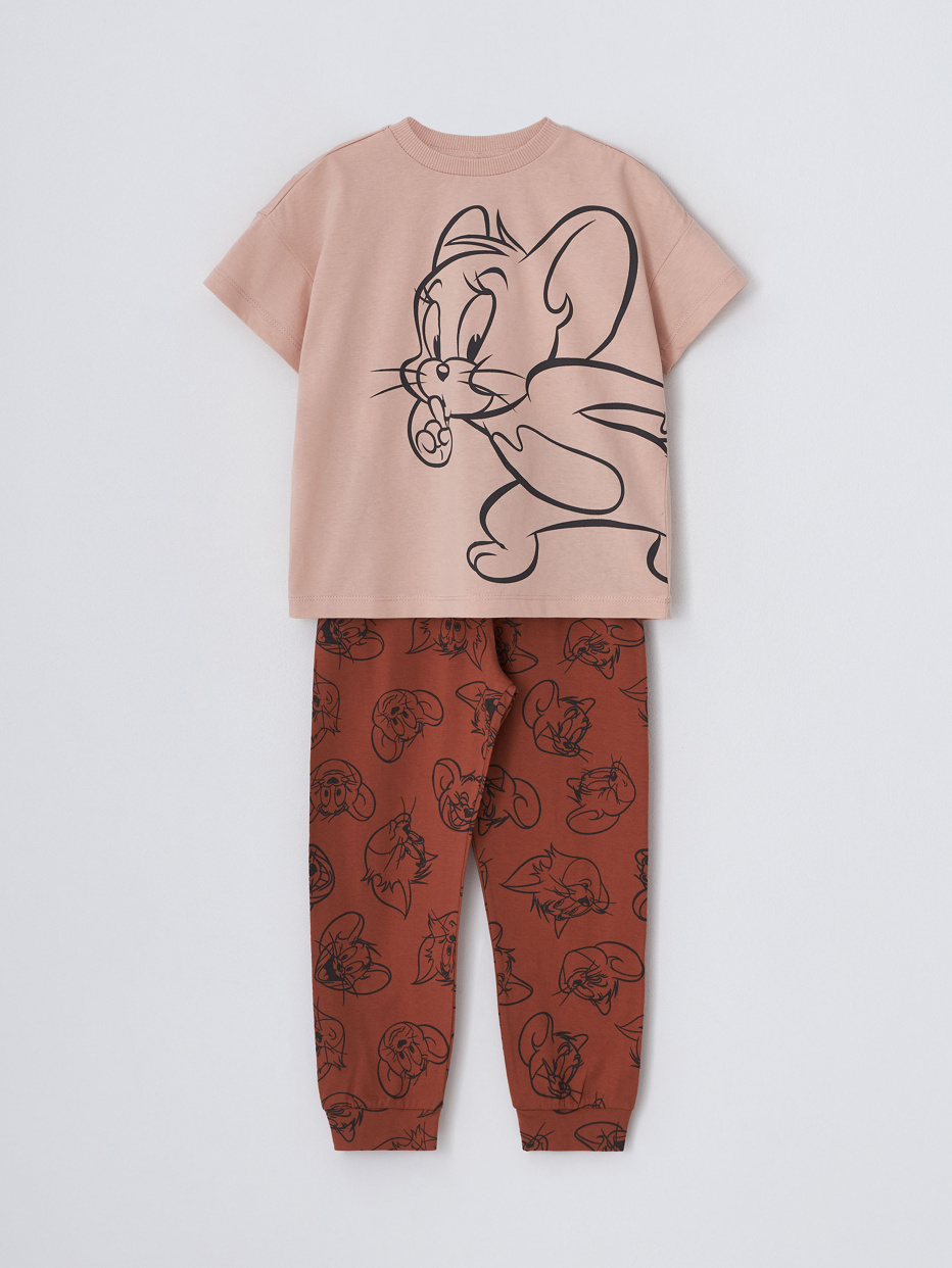 Пижама с принтом Tom and Jerry для девочек, фото - 2