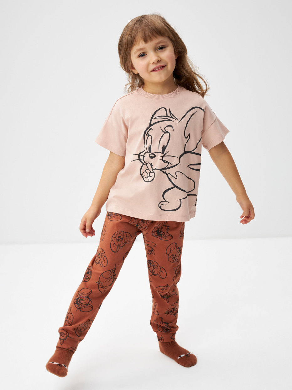 Пижама с принтом Tom and Jerry для девочек, фото - 6