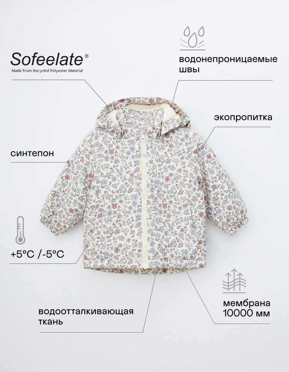 Куртка из технологичной мембраны для малышей
