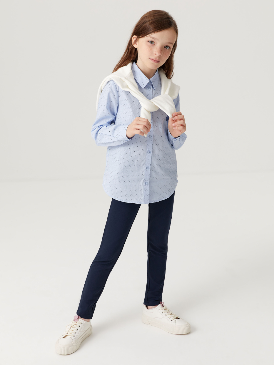 Хлопковая блузка с принтом для девочек, фото - 8