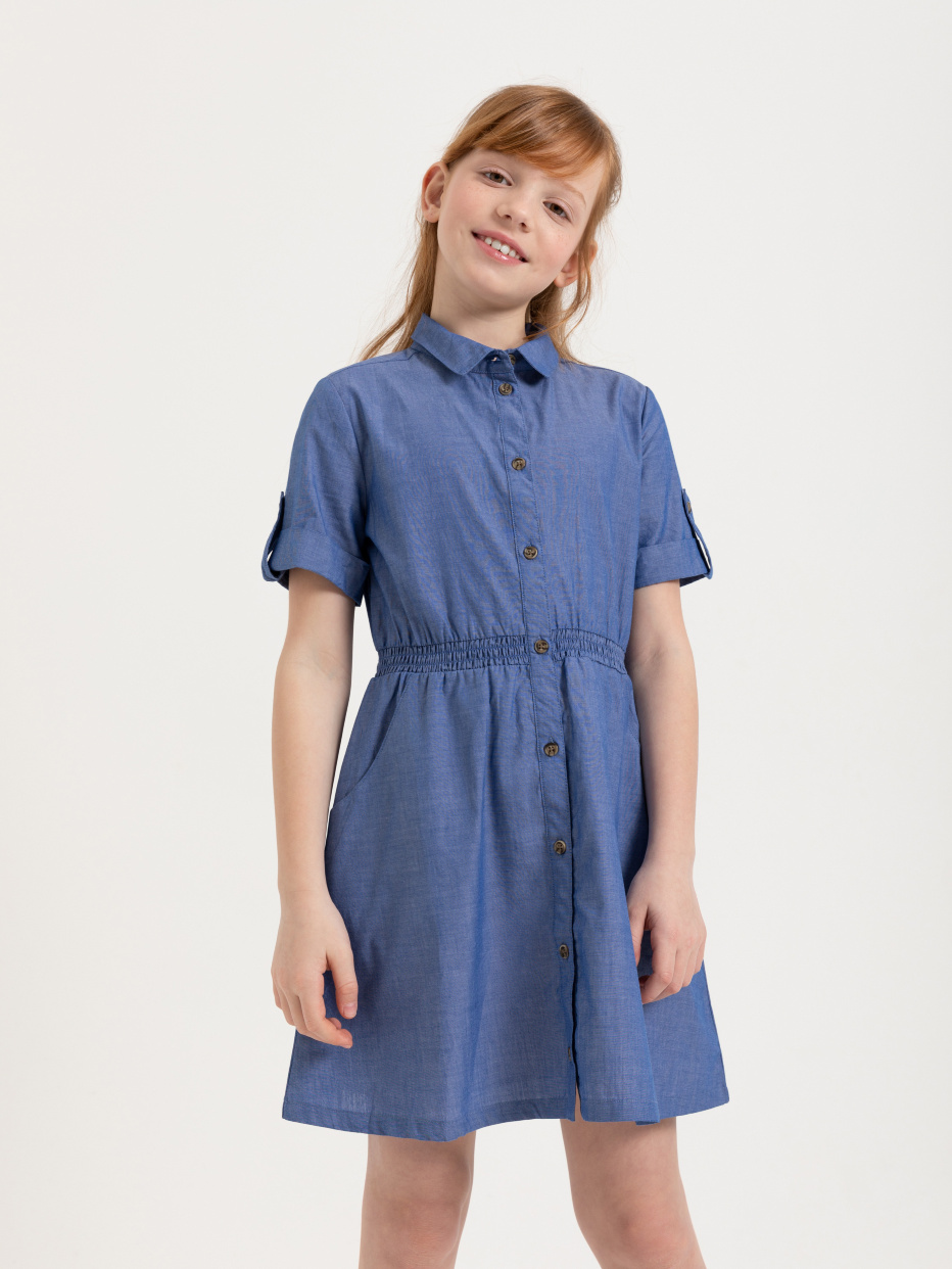 Платье с отложным воротником для девочек, фото - 2