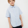 Школьная рубашка с коротким рукавом для мальчиков, цвет голубой