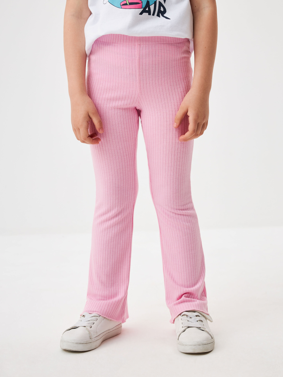 Трикотажные брюки клеш для девочек, фото - 2