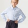 Хлопковая блузка с принтом для девочек, цвет голубой принт