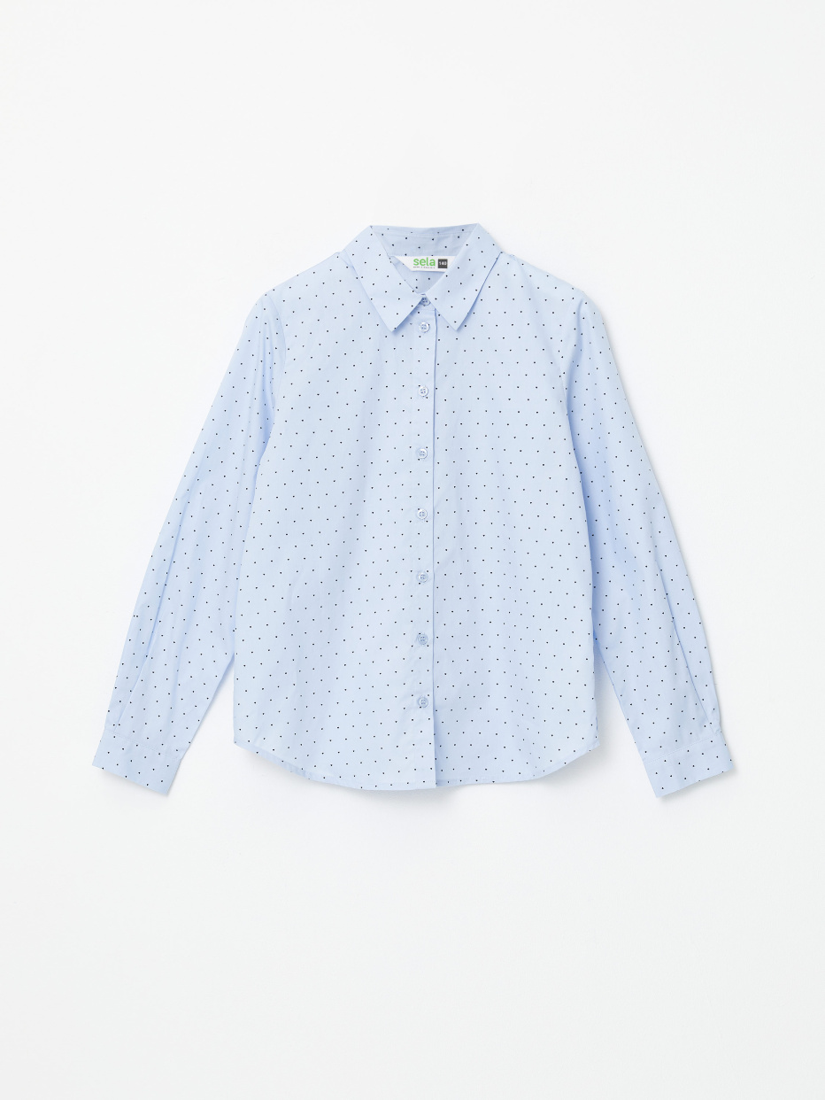 Хлопковая блузка с принтом для девочек, фото - 2