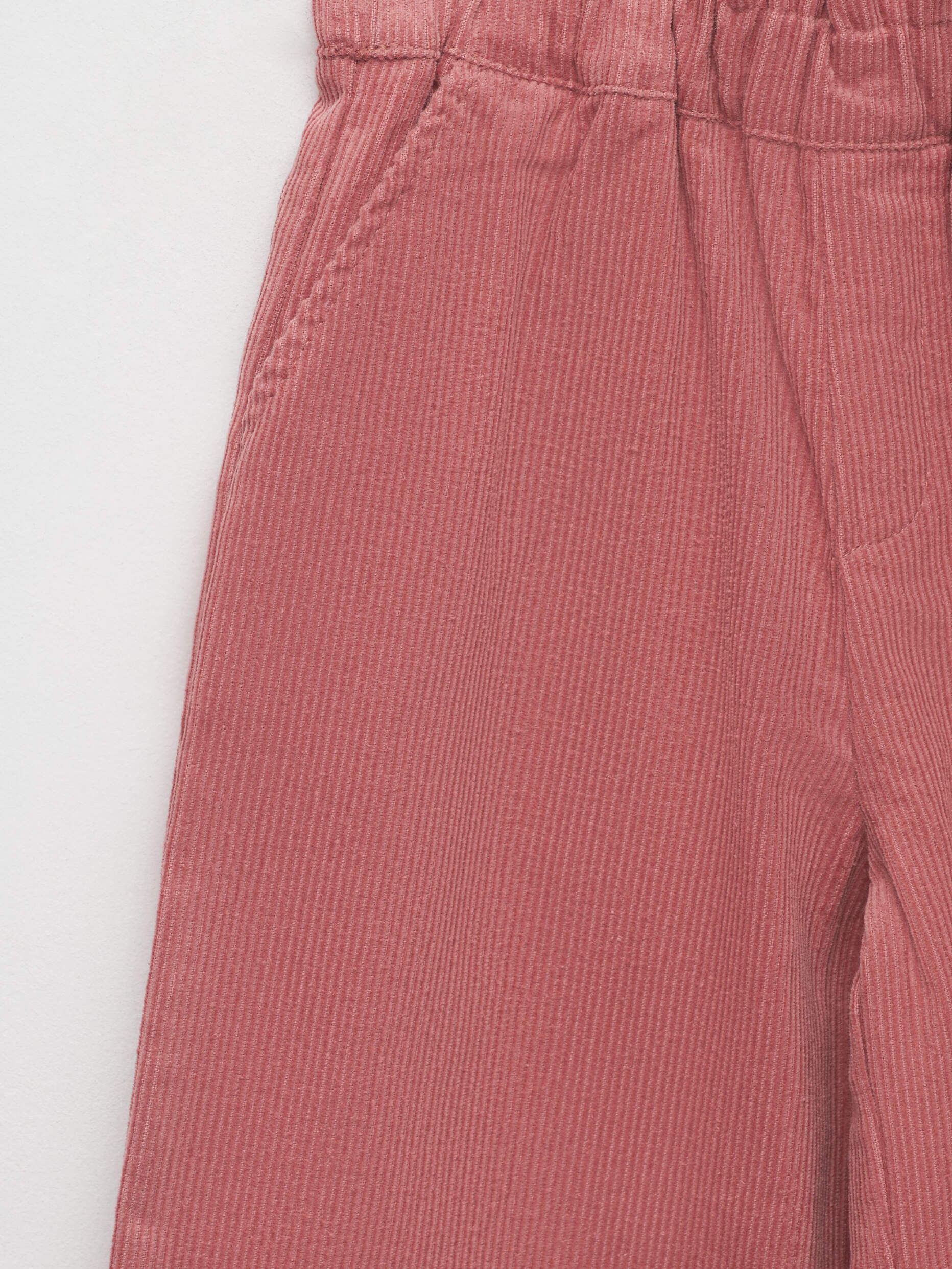 Широкие вельветовые брюки для девочек цвет: дымчатый розовый, артикул ...