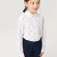 Хлопковая блузка с принтом для девочек, цвет черно-белый принт
