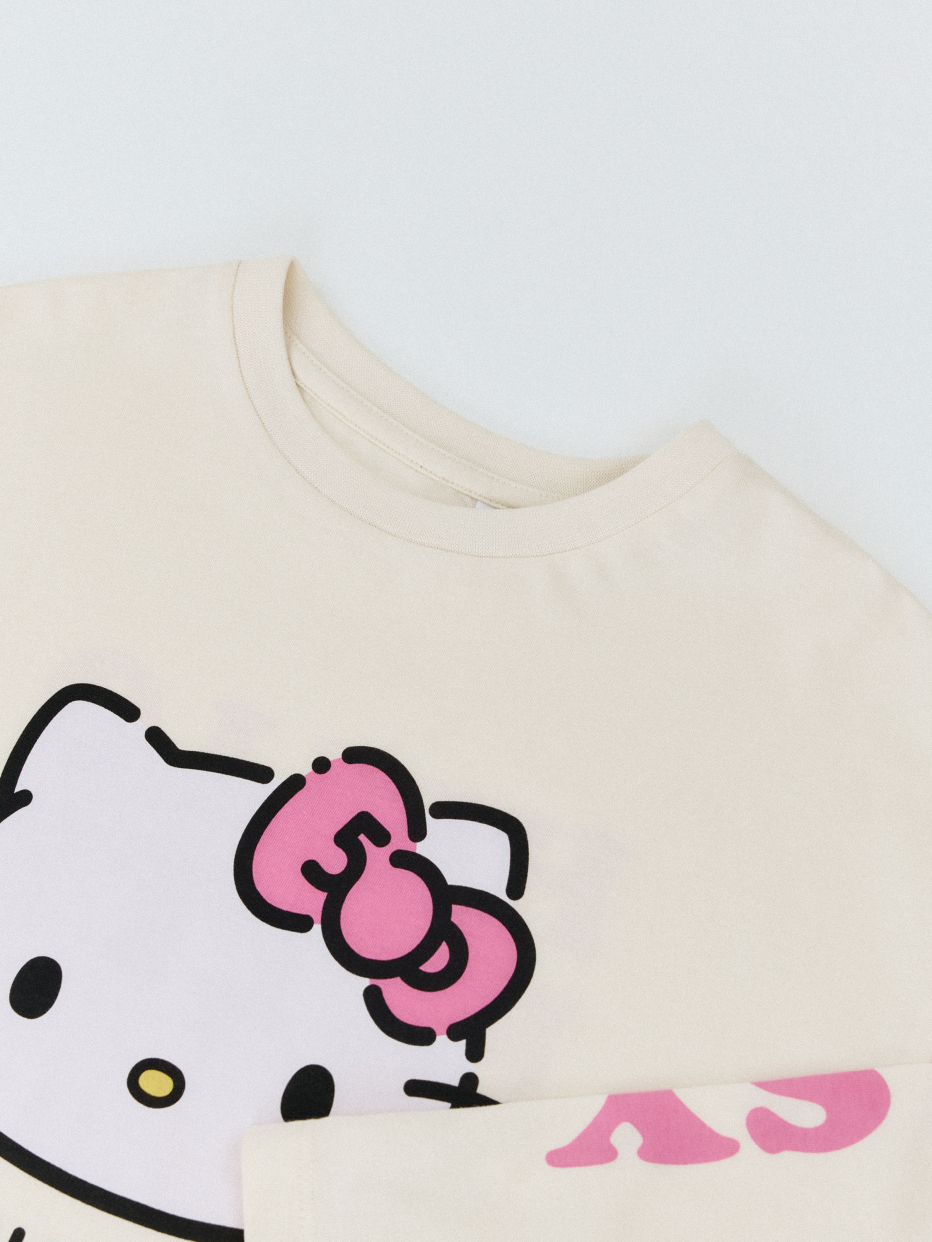 Домашний лонгслив с принтом Hello Kitty для девочек, фото - 3