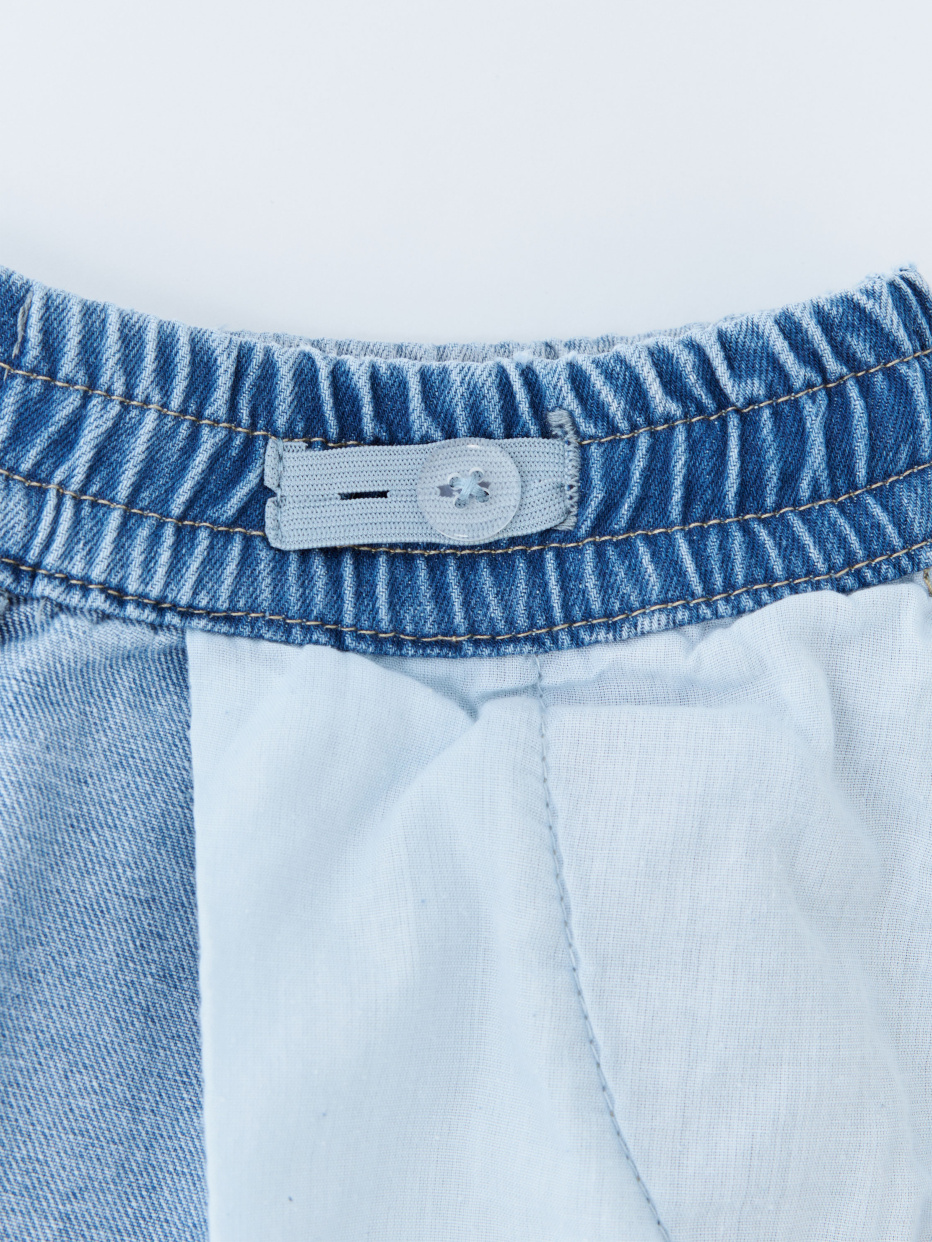 Джинсовая юбка-шорты в складку для девочек, фото - 8