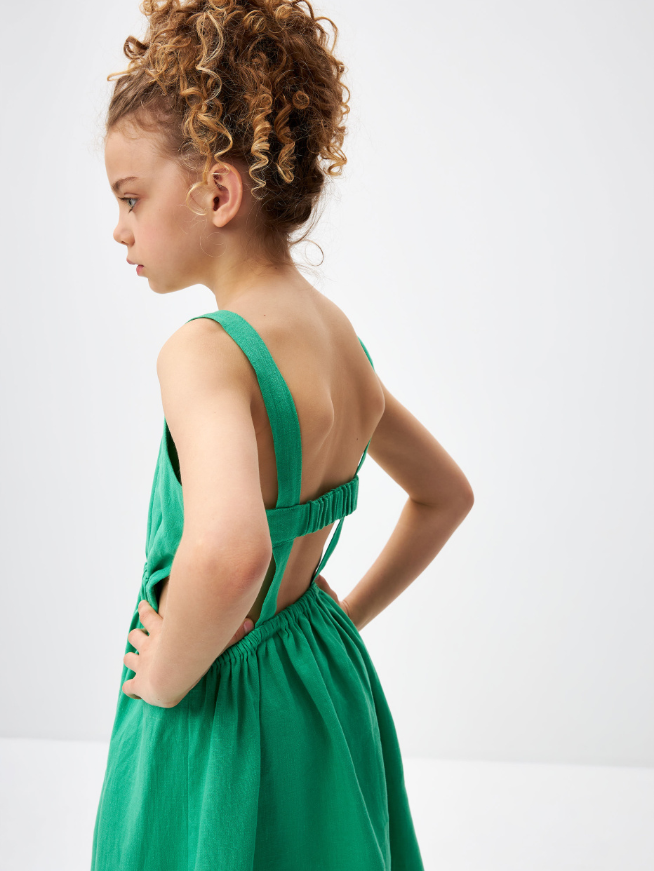 Льняное платье с вырезами для девочек, фото - 3