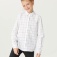 Хлопковая блузка с принтом для девочек, цвет белый принт