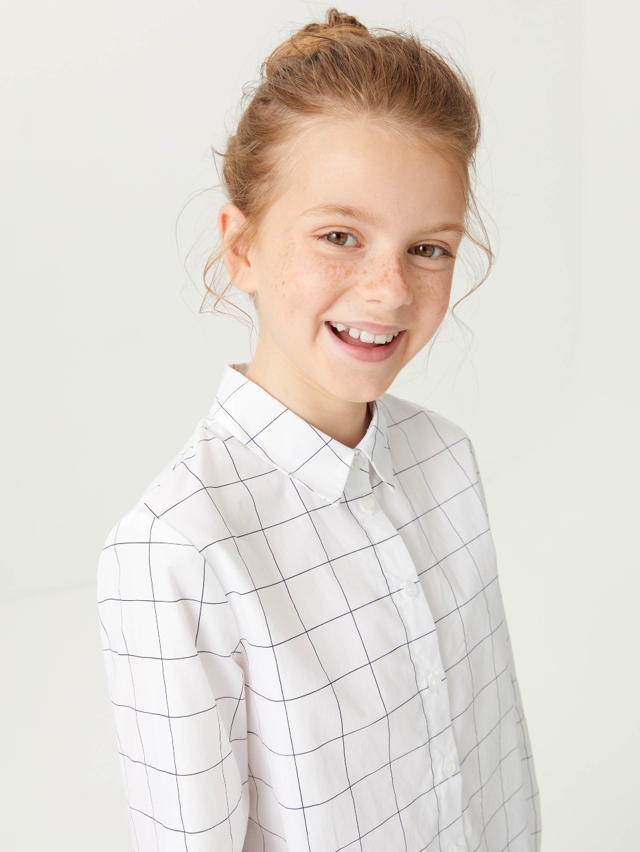 Хлопковая блузка с принтом для девочек, фото - 5