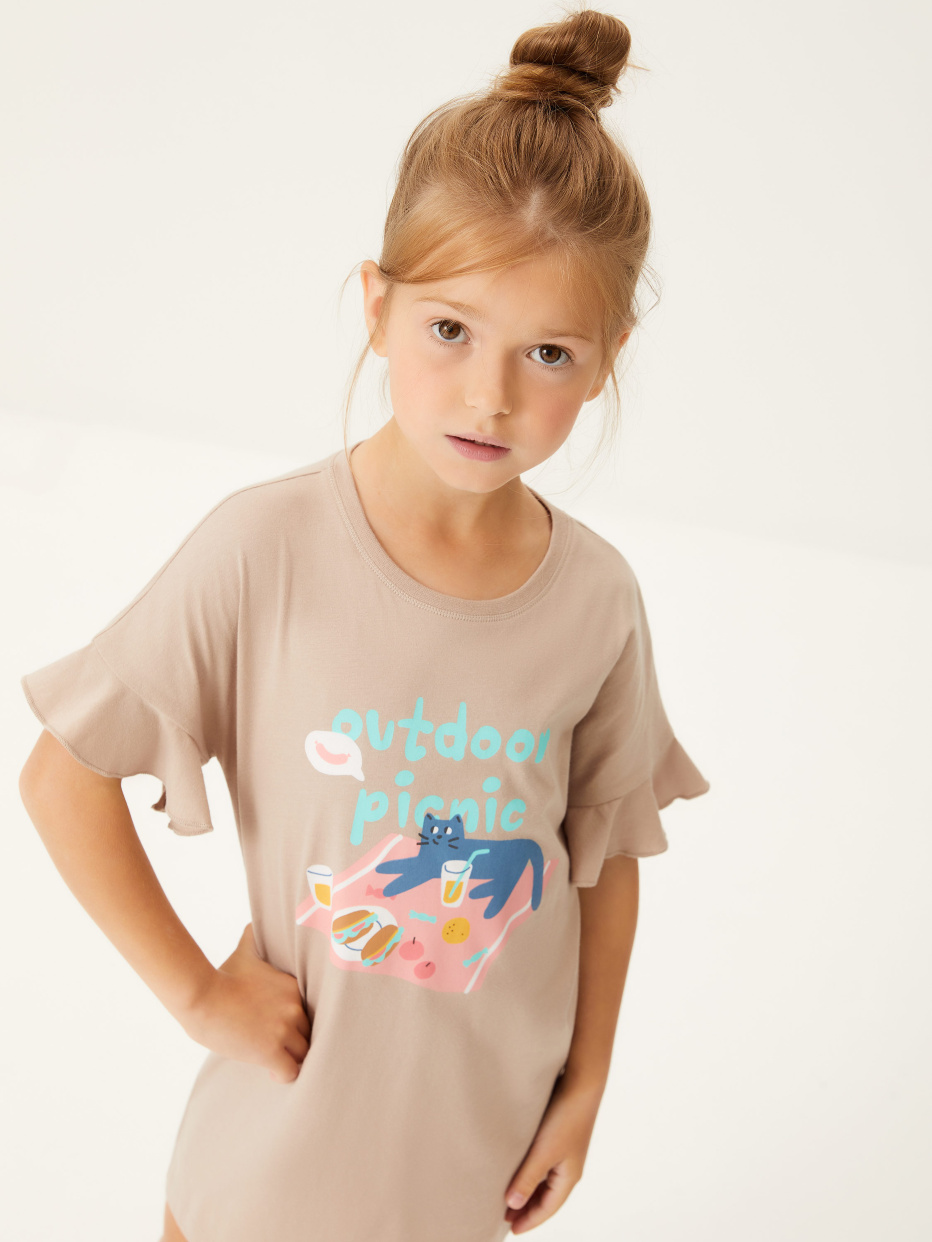 Ночная сорочка с принтом для девочек, фото - 7