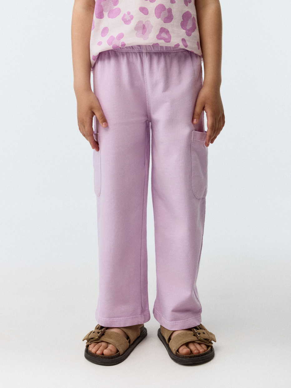 Трикотажные брюки с карманами для девочек, фото - 2