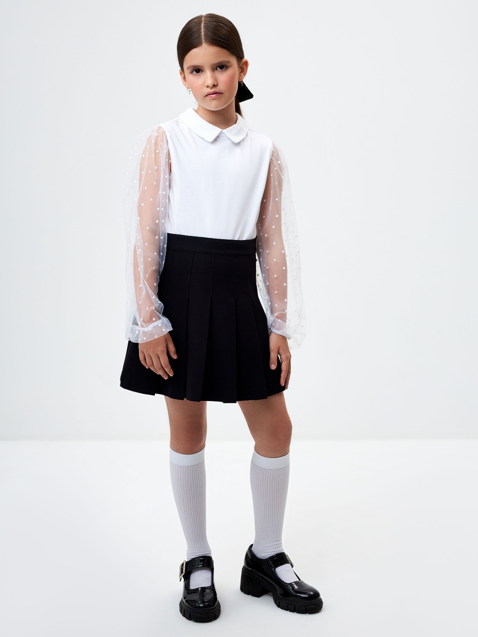 Нарядная трикотажная блузка для девочек, фото - 2