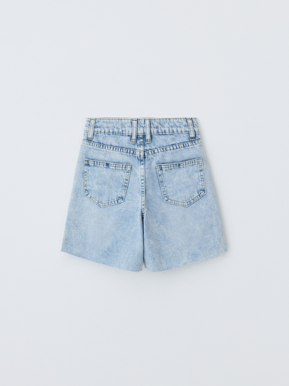 Удлиненные джинсовые шорты с разрезами для девочек, фото - 4