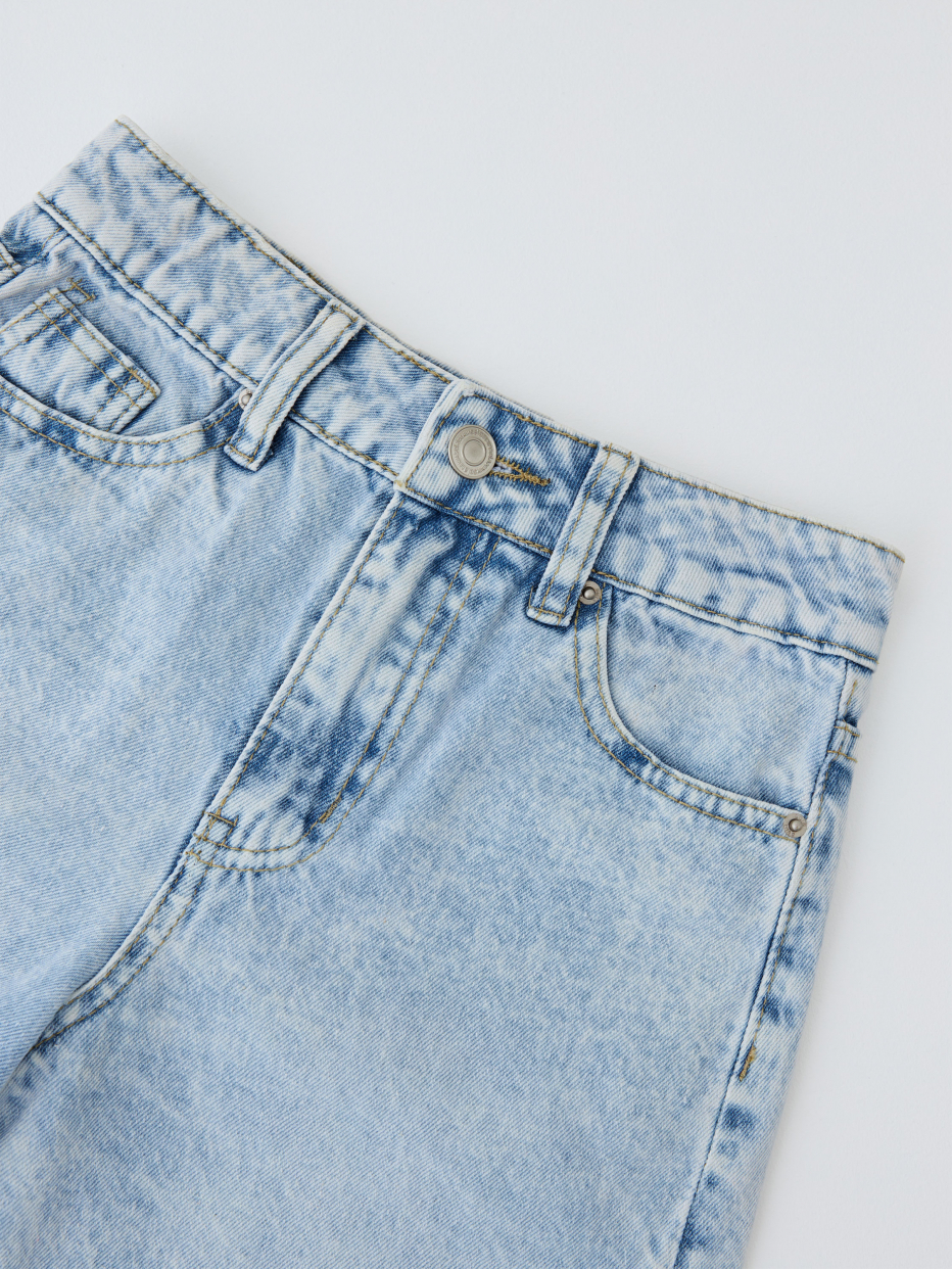 Удлиненные джинсовые шорты с разрезами для девочек, фото - 5