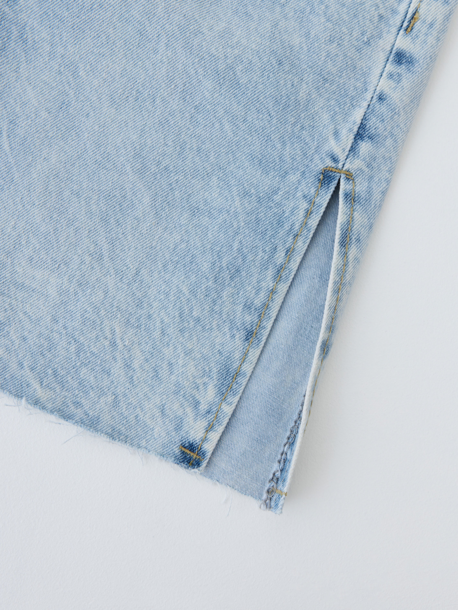 Удлиненные джинсовые шорты с разрезами для девочек, фото - 6