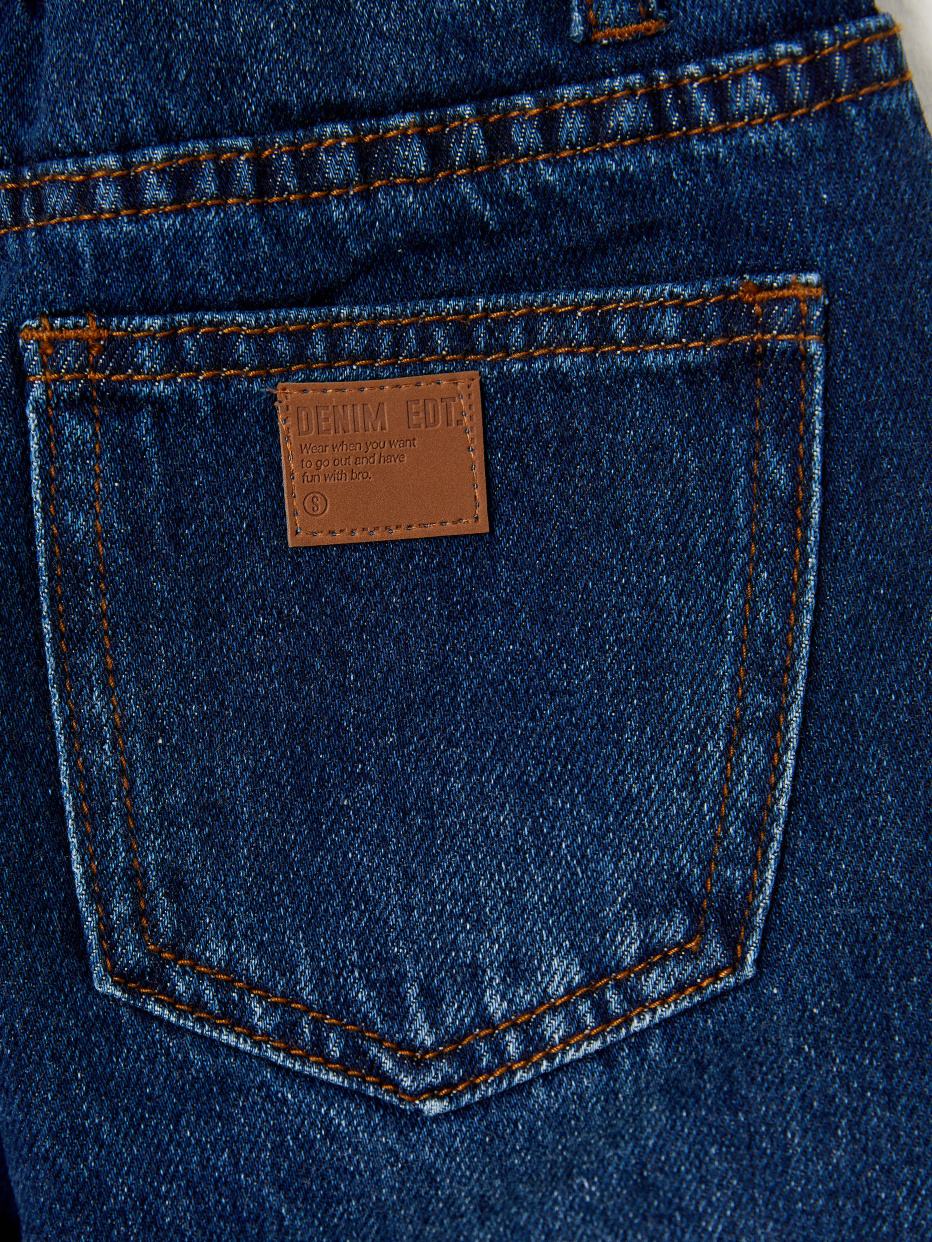 Утепленные джинсы на резинке для мальчиков, фото - 3