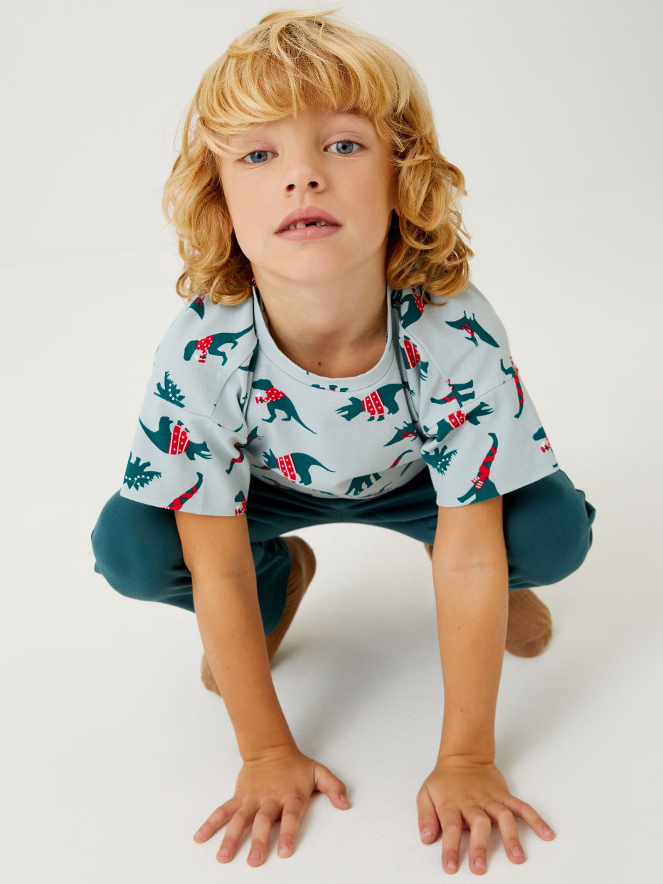 Трикотажная пижама с принтом для мальчиков, фото - 10