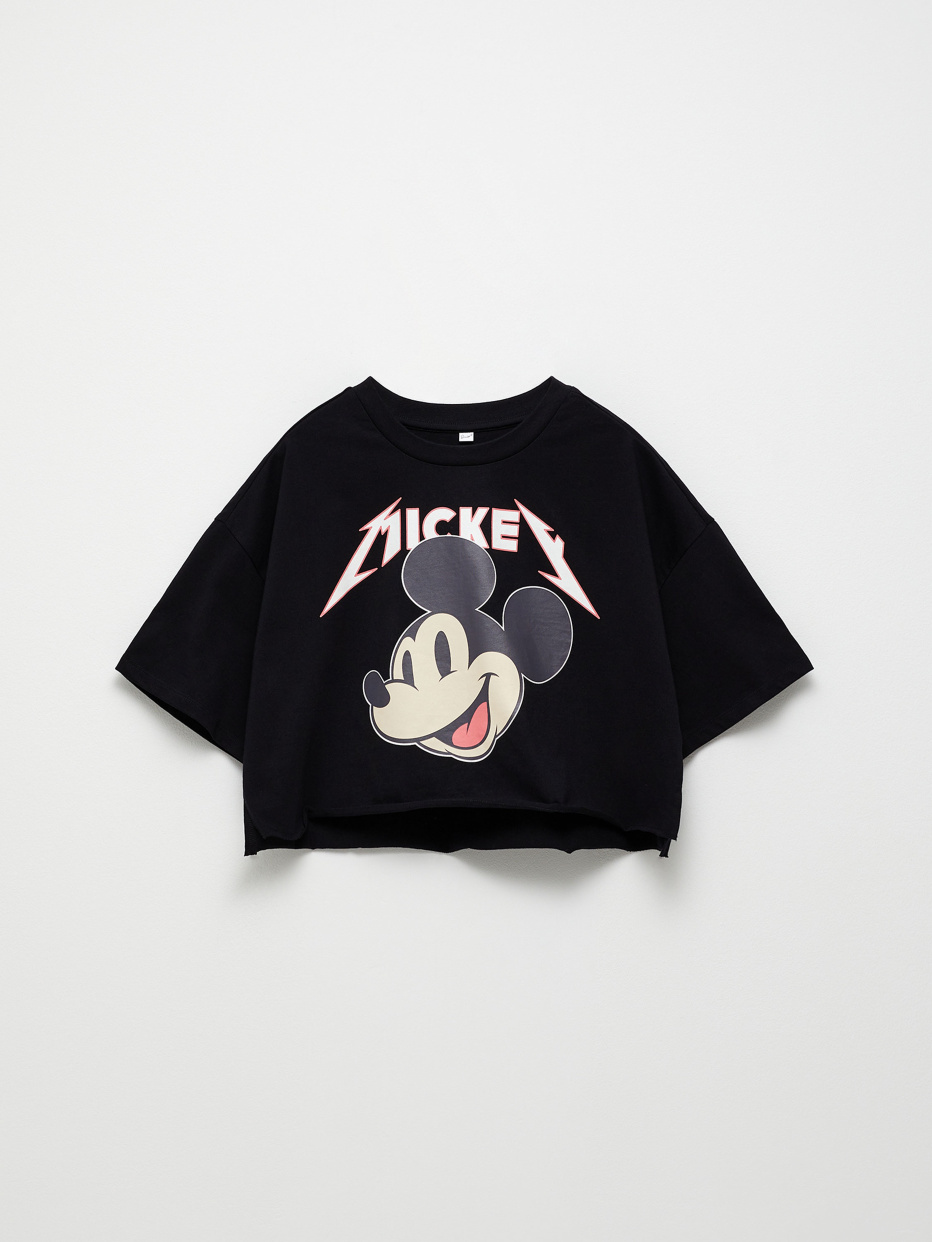 Укороченная футболка с принтом Disney Mickey Mouse для девочек, фото - 2