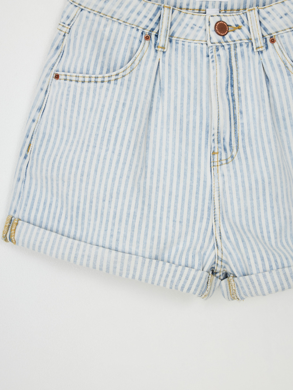 Джинсовые шорты в полоску для девочек, фото - 5