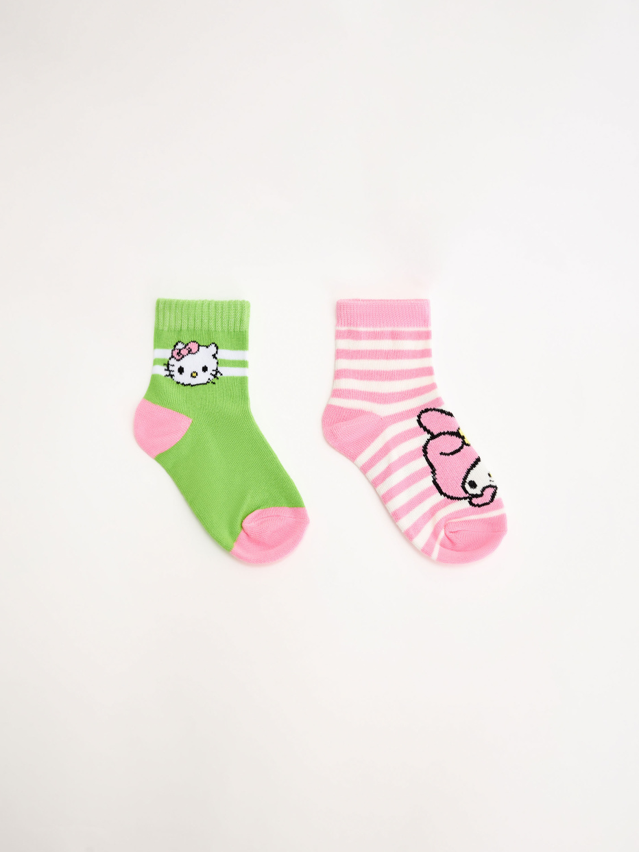 Набор из 2 пар носков с принтом Hello Kitty для девочек, фото - 1