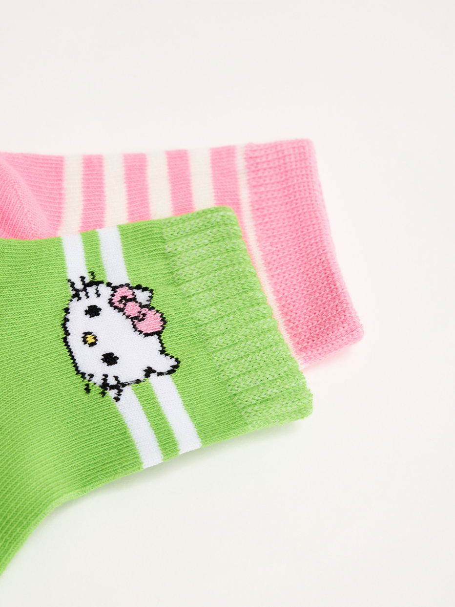 Набор из 2 пар носков с принтом Hello Kitty для девочек, фото - 2