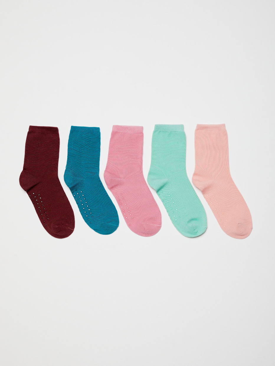 Набор из 5 пар нескользящих носков для девочек, фото - 1