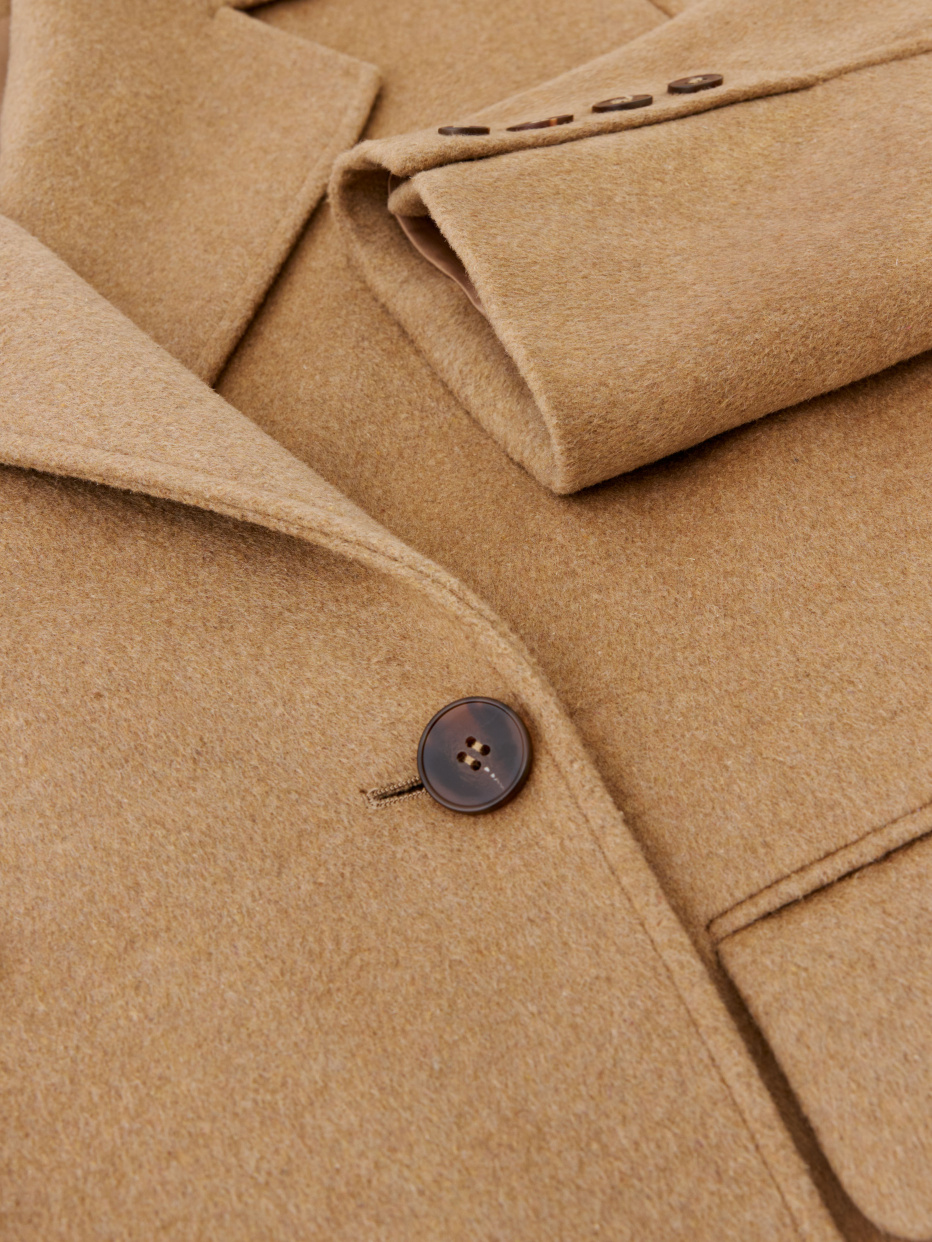 Двубортное шерстяное пальто с содержанием кашемира, фото - 10