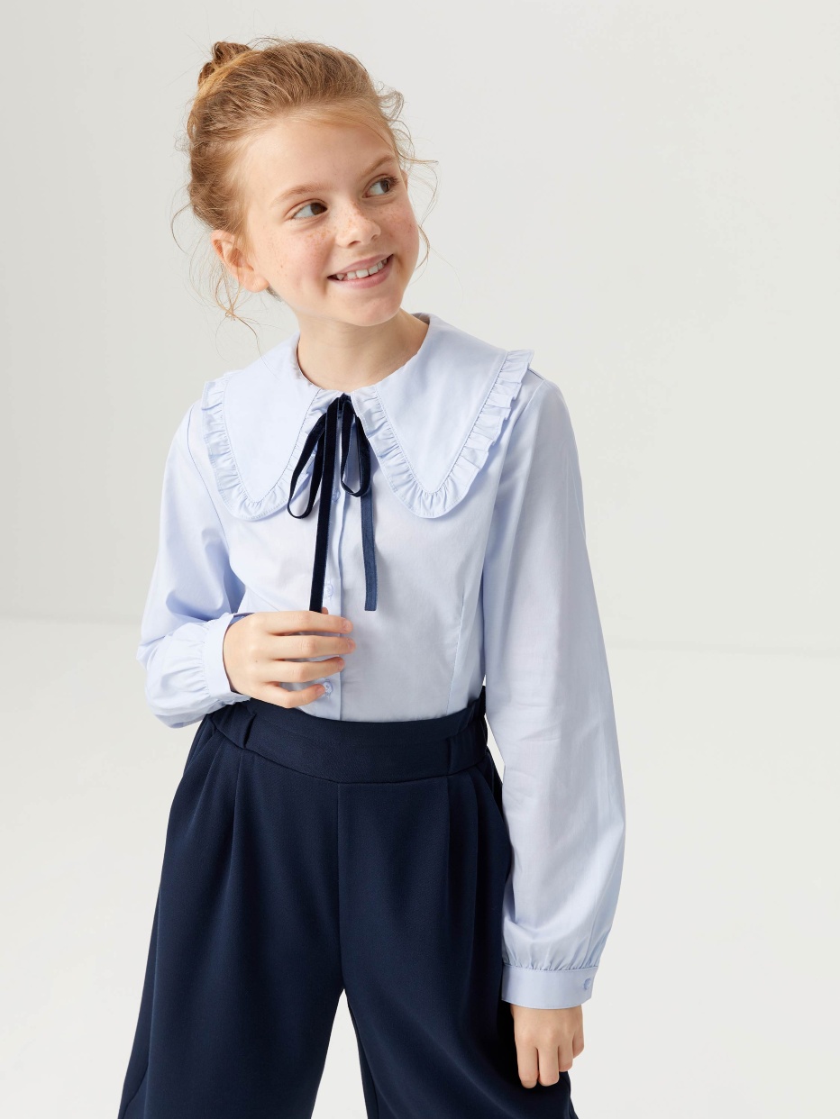 Блузка с бархатным бантом для девочек, фото - 5