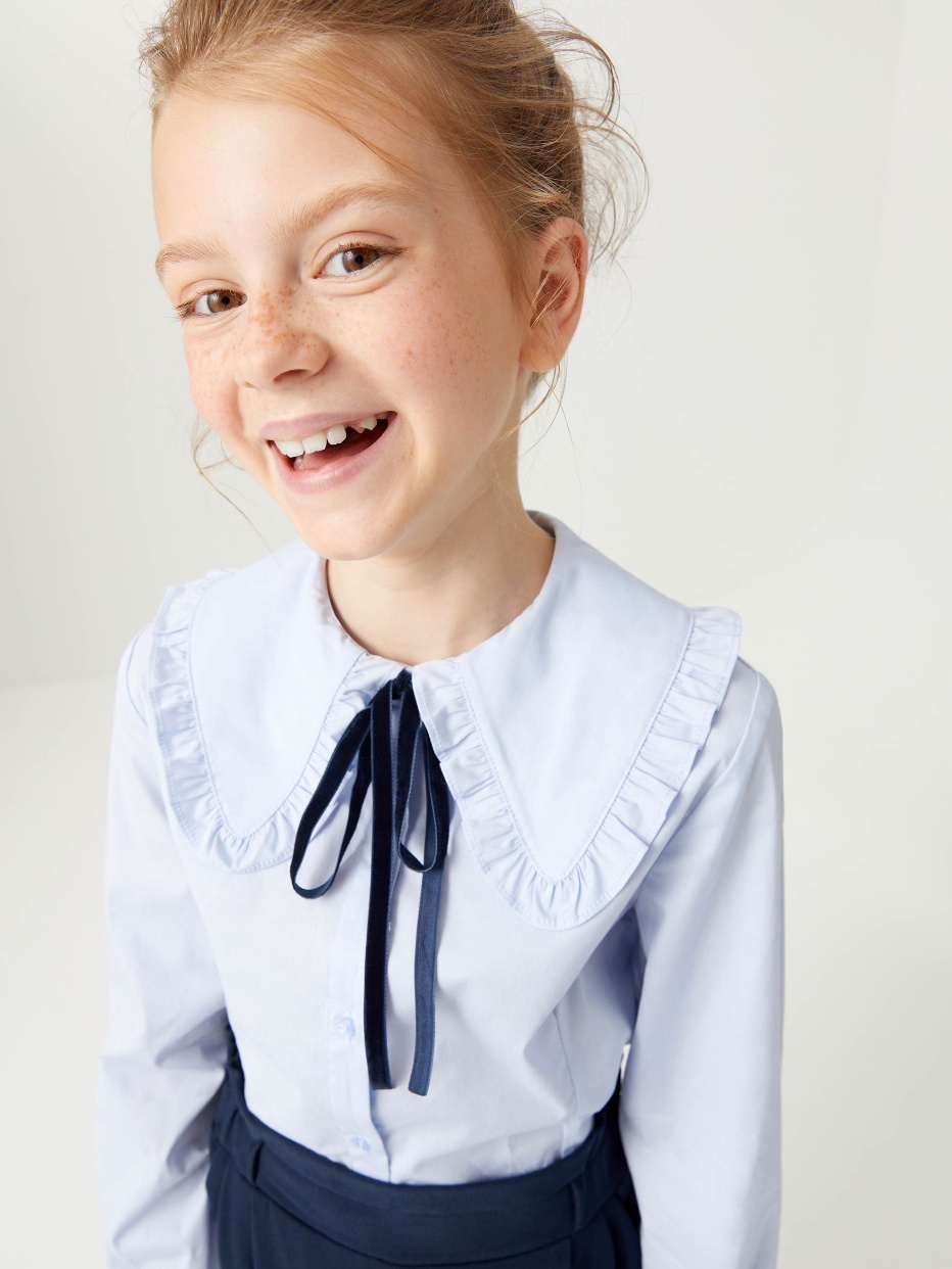 Блузка с бархатным бантом для девочек, фото - 6