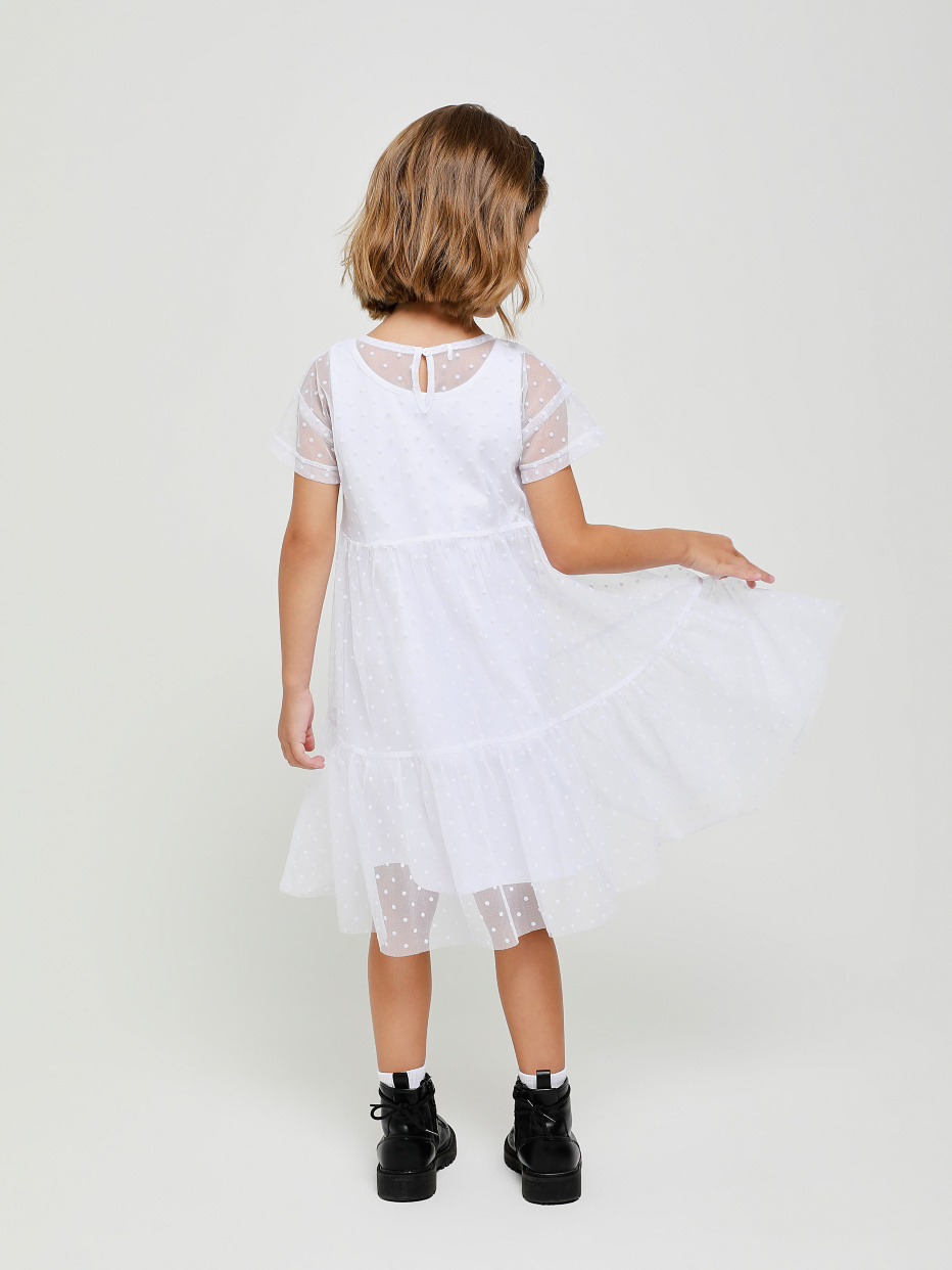 Ярусное платье в горошек для девочек, фото - 6