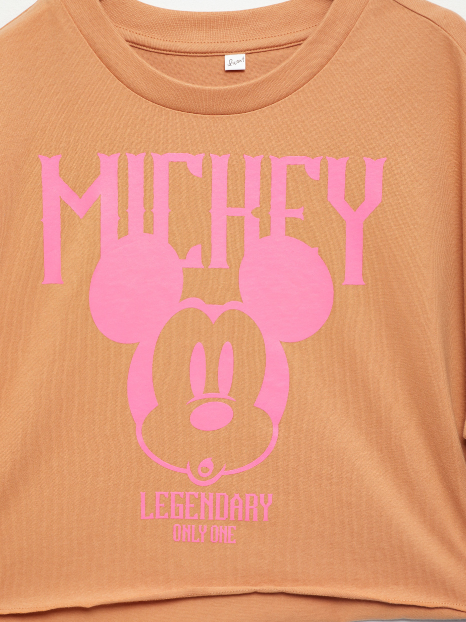 Укороченная футболка с принтом Disney Mickey Mouse для девочек, фото - 2