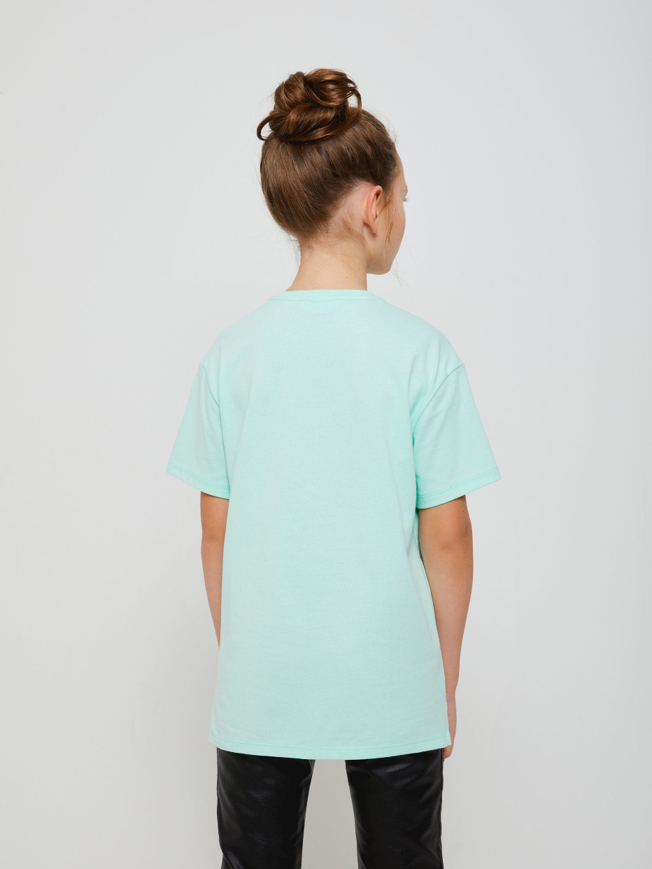 Удлиненная футболка с принтом для девочек, фото - 5