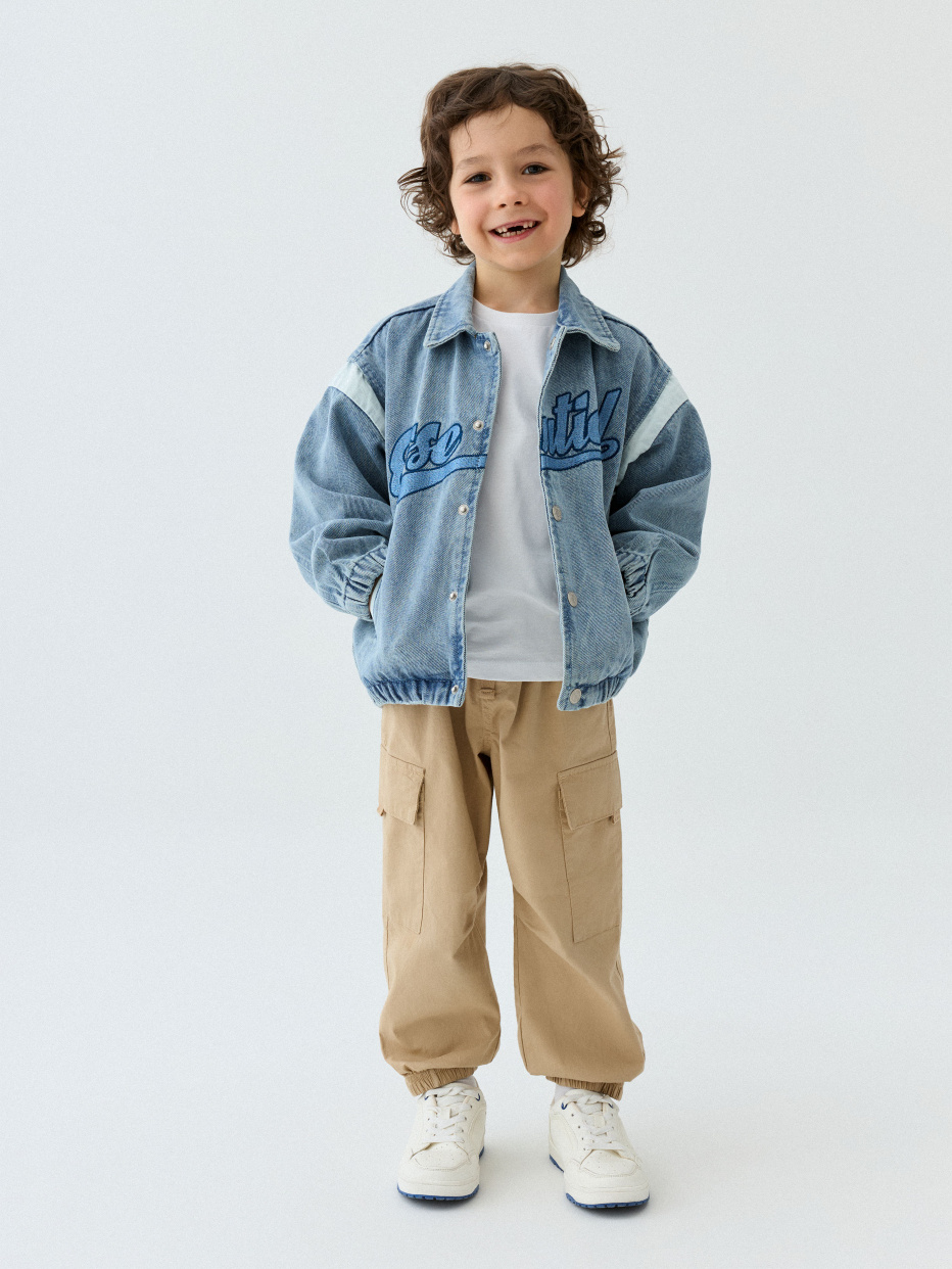 Хлопковые брюки карго для мальчиков, фото - 1