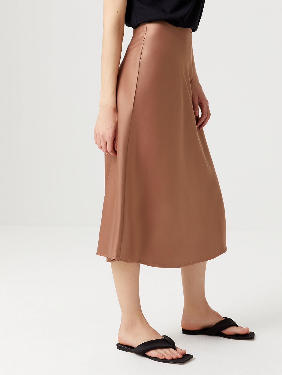 Сатиновая юбка миди, фото - 2