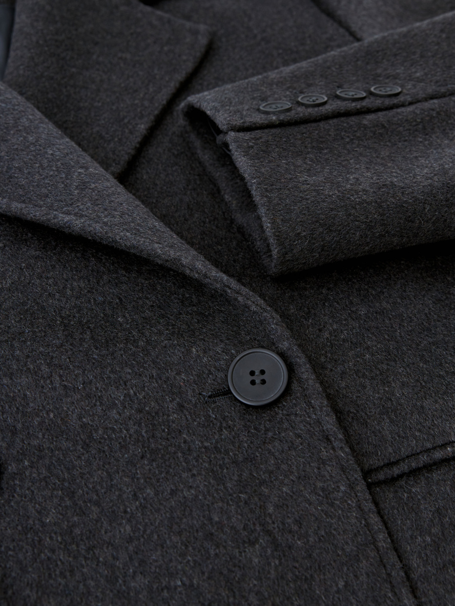 Двубортное шерстяное пальто с содержанием кашемира, фото - 12
