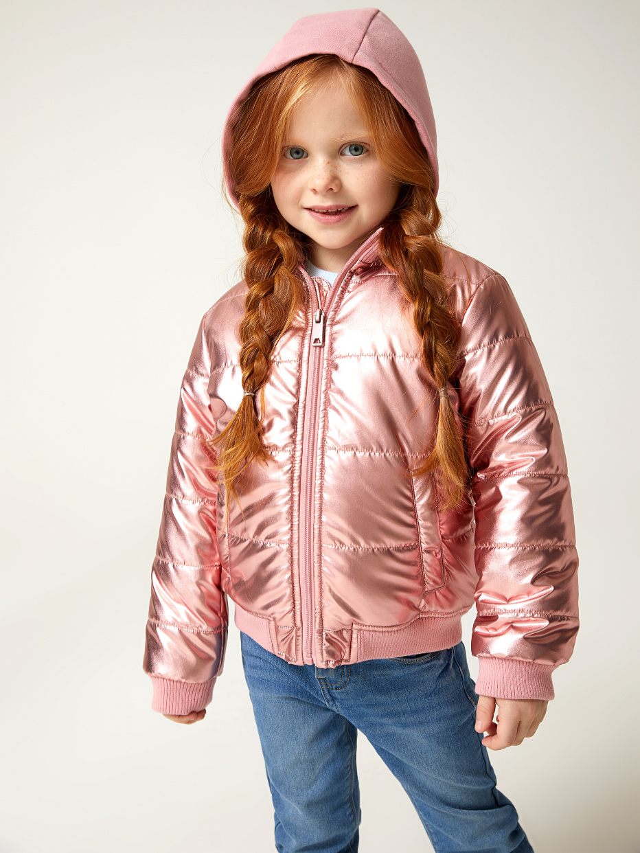 куртка для девочек с эффектом металлик, фото - 2