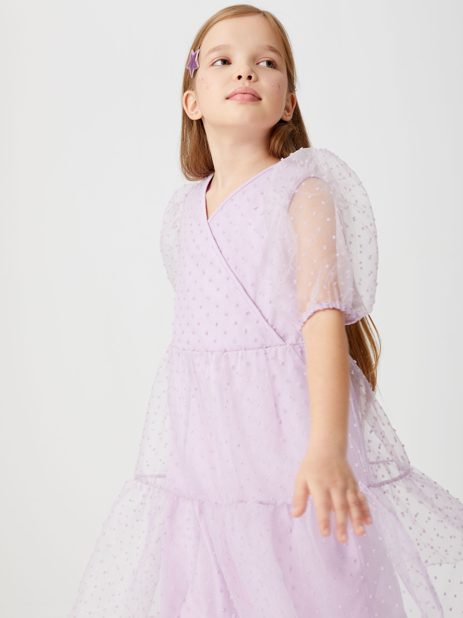 Ярусное платье с вышивкой плюмети для девочек, фото - 6