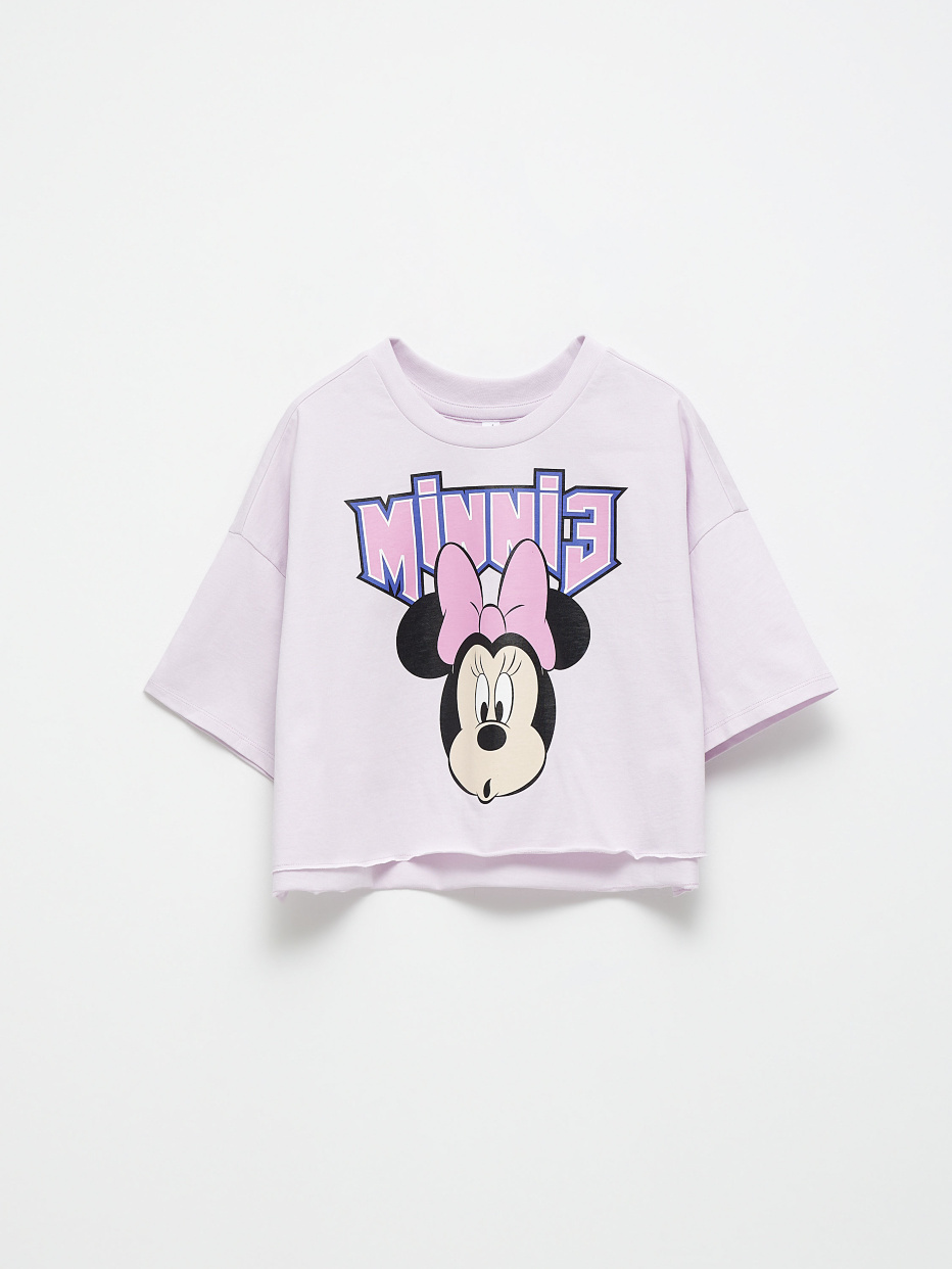 Укороченная футболка с принтом Disney Minnie Mouse для девочек, фото - 2